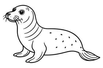 seal line art silhouette vector illustration