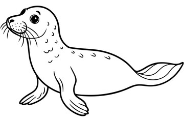 seal line art silhouette vector illustration