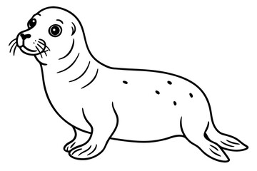seal line art silhouette vector illustration