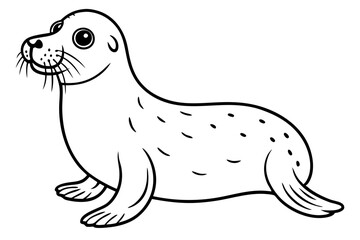 seal line art silhouette vector illustration