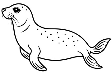 seal line art silhouette vector illustration