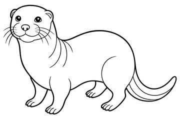 sea otter line art silhouette vector illustration