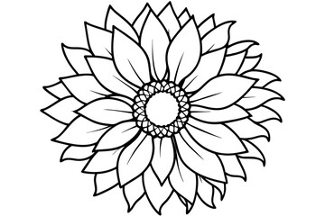 Fototapeta premium sunflower line art silhouette vector illustration