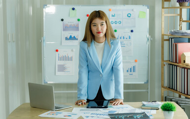 Analysts who study past consumer behavior in the market through statistical graphs to adapt and...