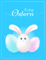 Frohe Ostern. Happy Easter banner, poster. german