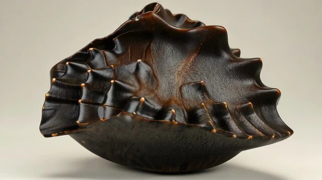 A beautifully crafted shell displayed with intricate textures, highlighting natural elegance and artistic design.