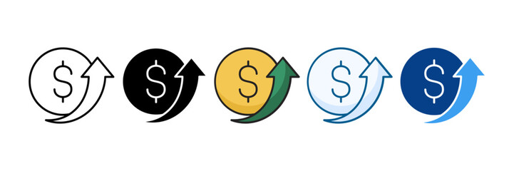 Upward Icon Set Multiple Style Collection