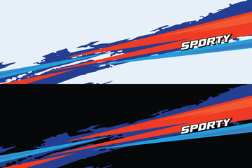 Vector sports car body wrap decal in white and black background design decal car livery EPS 10