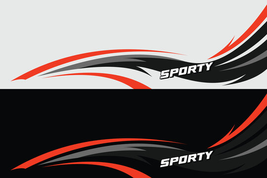 Vector sports car body wrap decal in white and black background design decal car livery EPS 10