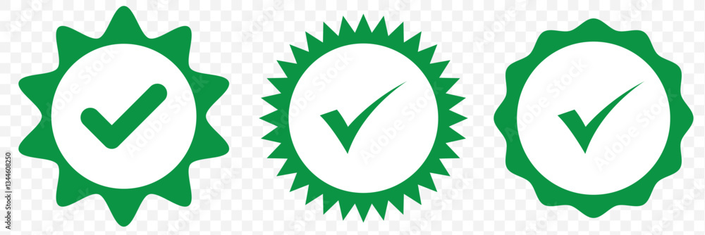 Poster tick check mark with checkbox icon. green checkmark sign for app, ui, website. vector illustration o
