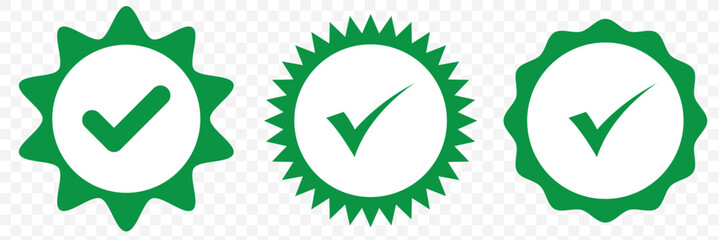 Tick Check mark with checkbox icon. green checkmark sign for app, ui, website. vector illustration on transparent background. EPS 10.