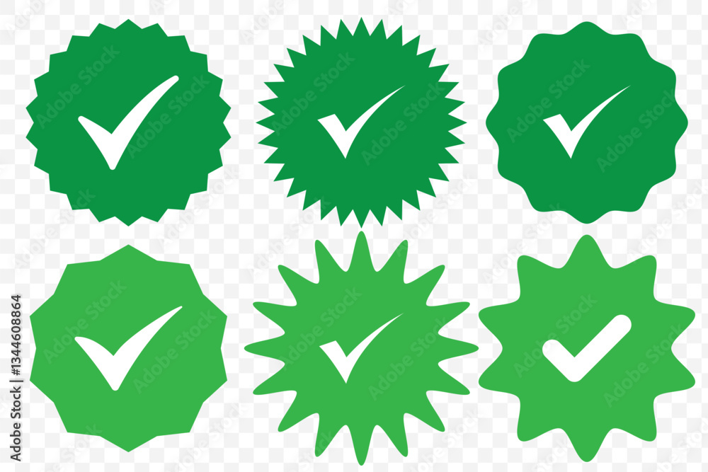 Poster tick check mark with checkbox icon. green checkmark sign for app, ui, website. vector illustration o