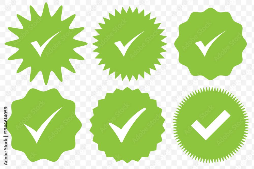 Poster check mark vector icon set. correct or right tick mark sign. green checkmark for checklist. accept a