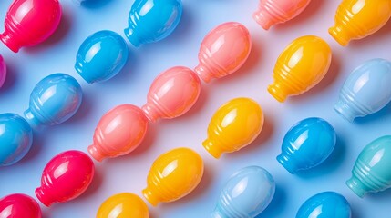 Colorful Levitating Toy Concepts on Clean Background