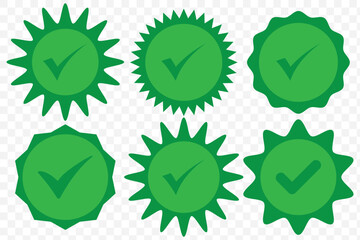 green check mark icon. accept and ok checkbox button pictogram. EPS 10.