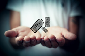 concept of protection. businessman holding an open hand with his fingers