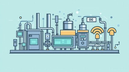Obraz premium 5G connectivity solutions enabling faster communication in digital factories representing enhanced industrial networks 
