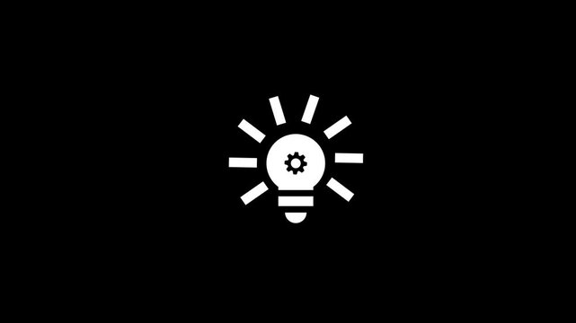 light bulb gear icon, on white background.Bulb icon for your project.