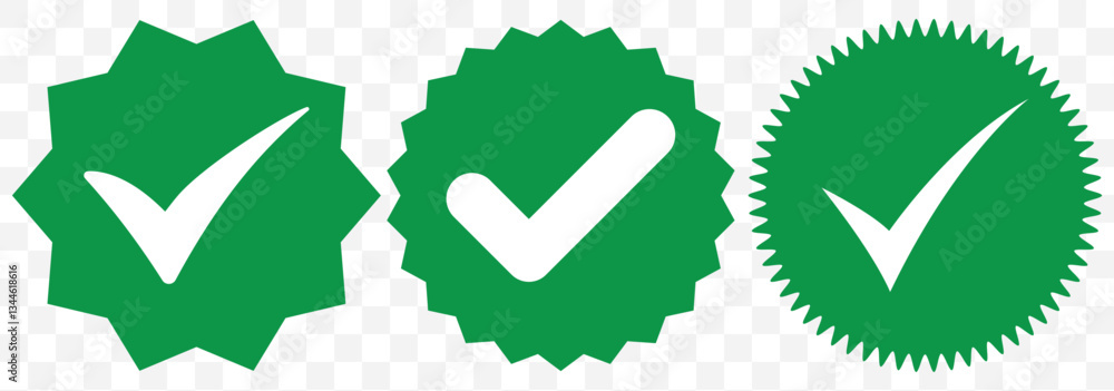 Poster tick check mark with checkbox icon. green checkmark sign for app, ui, website. vector illustration o