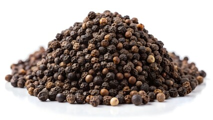 black pepper on white background