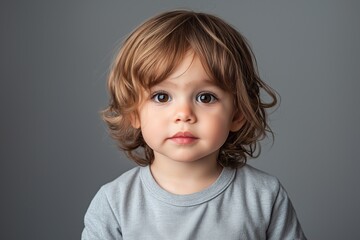 Naklejka premium Portrait of a beautiful little child with brown eyes