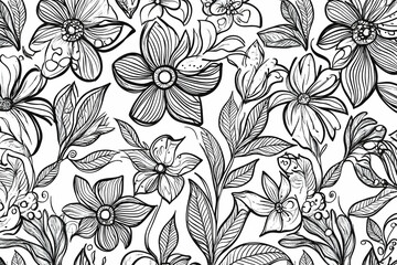 Obraz premium Whimsical black and white doodle drawings forming an intricate seamless pattern --ar 3:2 - Image #3 @Celeste