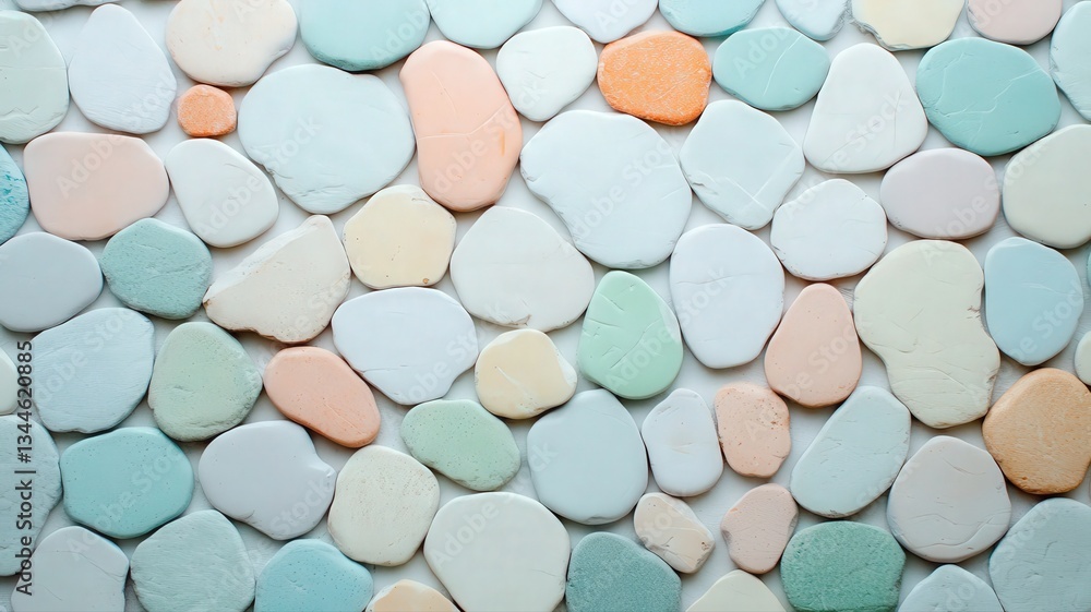 Poster pastel stone texture background: smooth rounded shapes and colorful pattern
