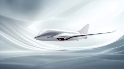 Obraz premium Modern supersonic airplane in the sky