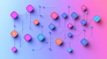Flowchart diagrams used for software architecture and visual planning ideal for structured design
