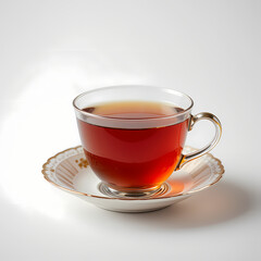 Fototapeta premium Aromatic Cup of Tea on Silver Saucer