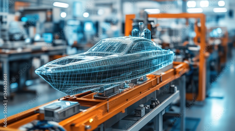 Poster the manufacturing process is highly advanced, showing a potential for sophisticated automation and p