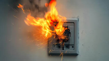 Fire Eruption from Electric Outlet
