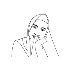 vector illustration of a girl with a smile