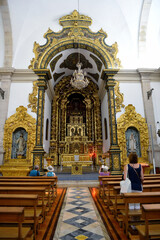 interior of the church of Our Lady of the Rosary was built in the 17th century Olhao Portugal