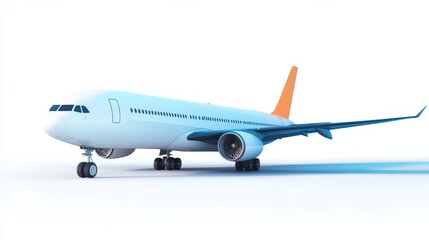 Naklejka premium Commercial Airplane 3D Render on White, aviation , aircraft