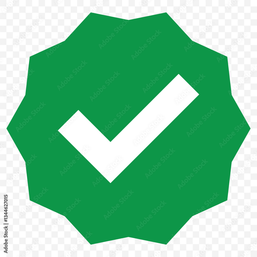 Poster green check mark icon. accept and ok checkbox button pictogram. eps 10.
