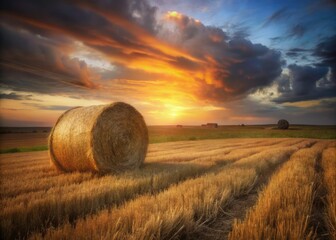 North Norfolk Coast Straw Bale Photography: Stunning Coastal Scene, Rural England, Idyllic Farmland, Golden Hour, British Countryside, Seascape, Landscape Photography