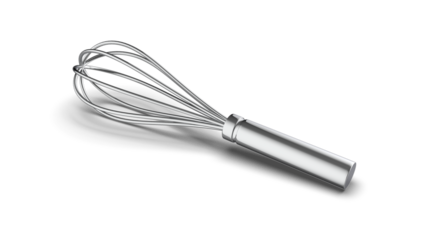 3d render of a whisk isolated on transparent background. 