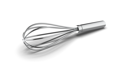 3d render of a whisk isolated on transparent background. 