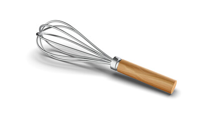 3d render of a whisk isolated on transparent background. 