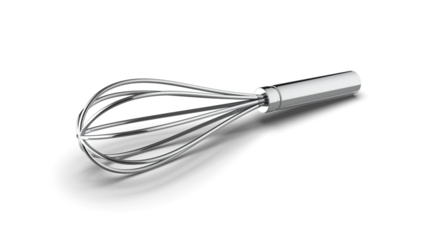 3d render of a whisk isolated on transparent background. 