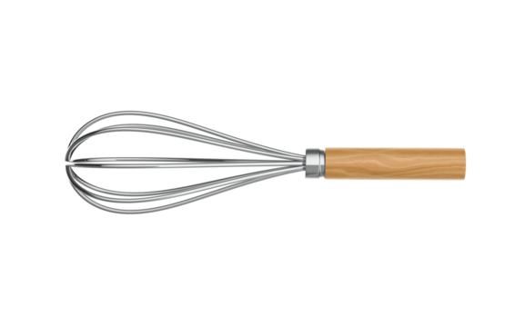 3d render of a whisk isolated on transparent background. 
