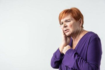 Tooth Pain. Beautiful Woman Feeling Strong Pain, Toothache. Gum inflammation. Dentistry, dental care