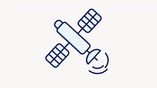 animation Technology satellite 2d minimalist illustration motion graphic