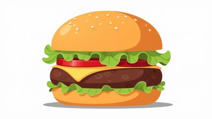 Delicious burger illustration isolated on a white background