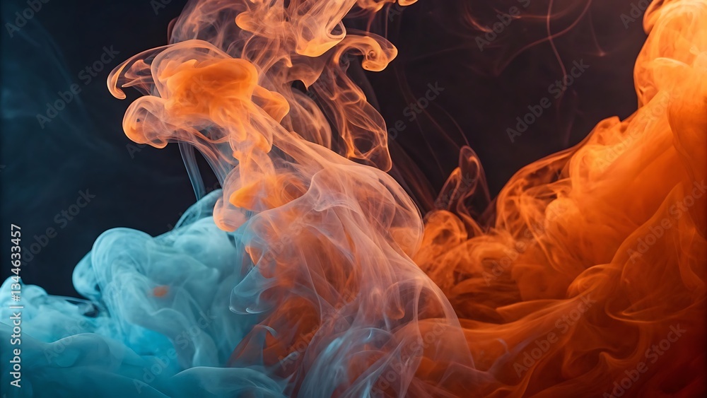 Poster abstract colorful smoke effect background with artistic flowing motion and dynamic light and dark to