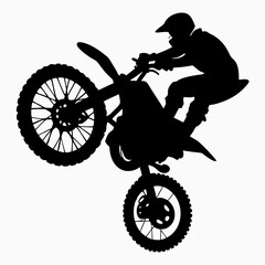 Fototapeta premium Motocross rider jumping in silhouette
