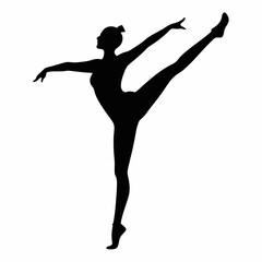 Fototapeta premium Silhouette of a graceful ballet dancer posing elegantly