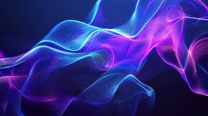Fototapeta premium Ethereal Digital Abstract Background with Flowing Colorful Lines