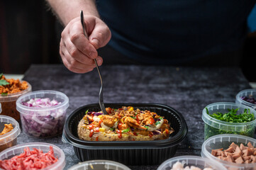 Golden Baked Smoky Grilled Potato with Sea Salt.